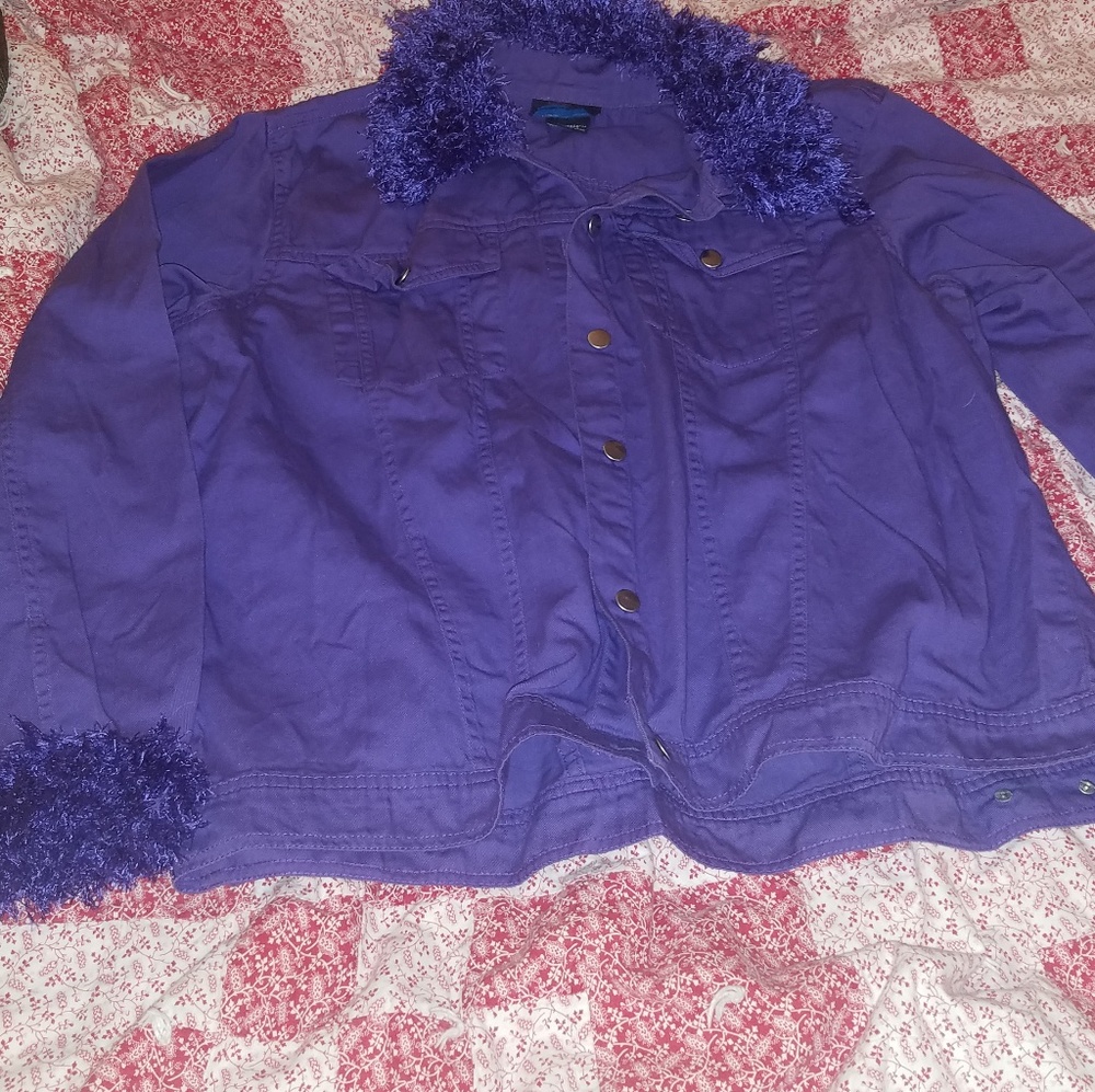 Purple denim like jacket